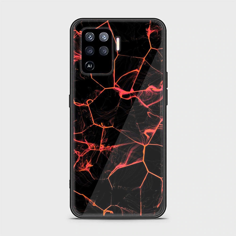 Oppo A94 - Black Marble Series - Premium Printed Glass soft Bumper shock Proof Case