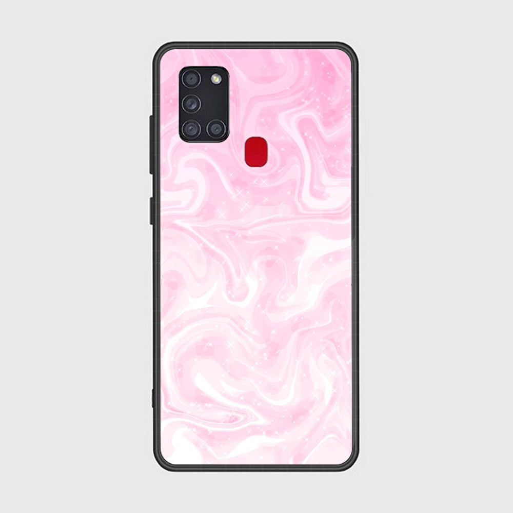 Samsung Galaxy A21s - Pink Marble Series - Premium Printed Glass soft Bumper shock Proof Case