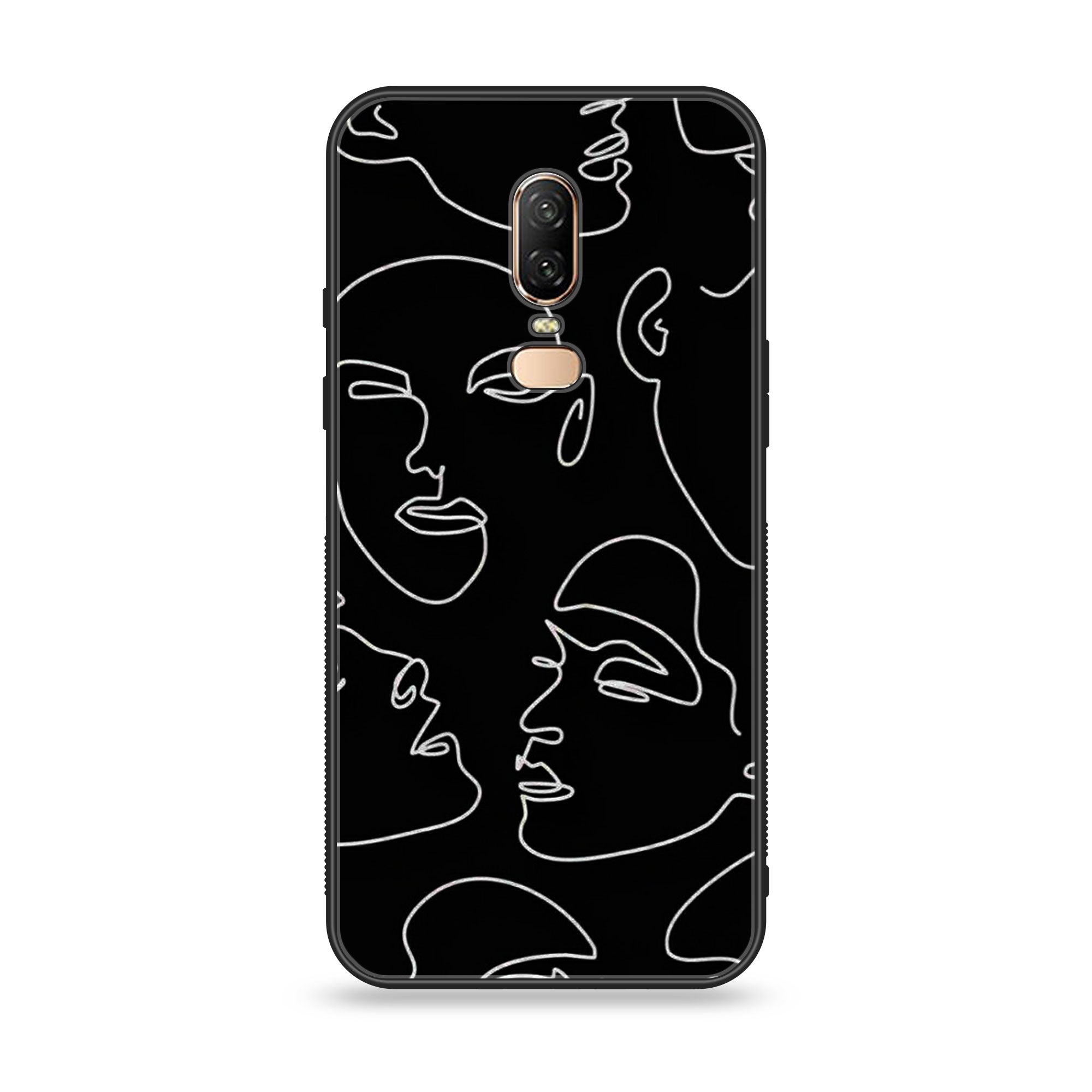 OnePlus 6 - Girl line Art Series - Premium Printed Glass soft Bumper shock Proof Case