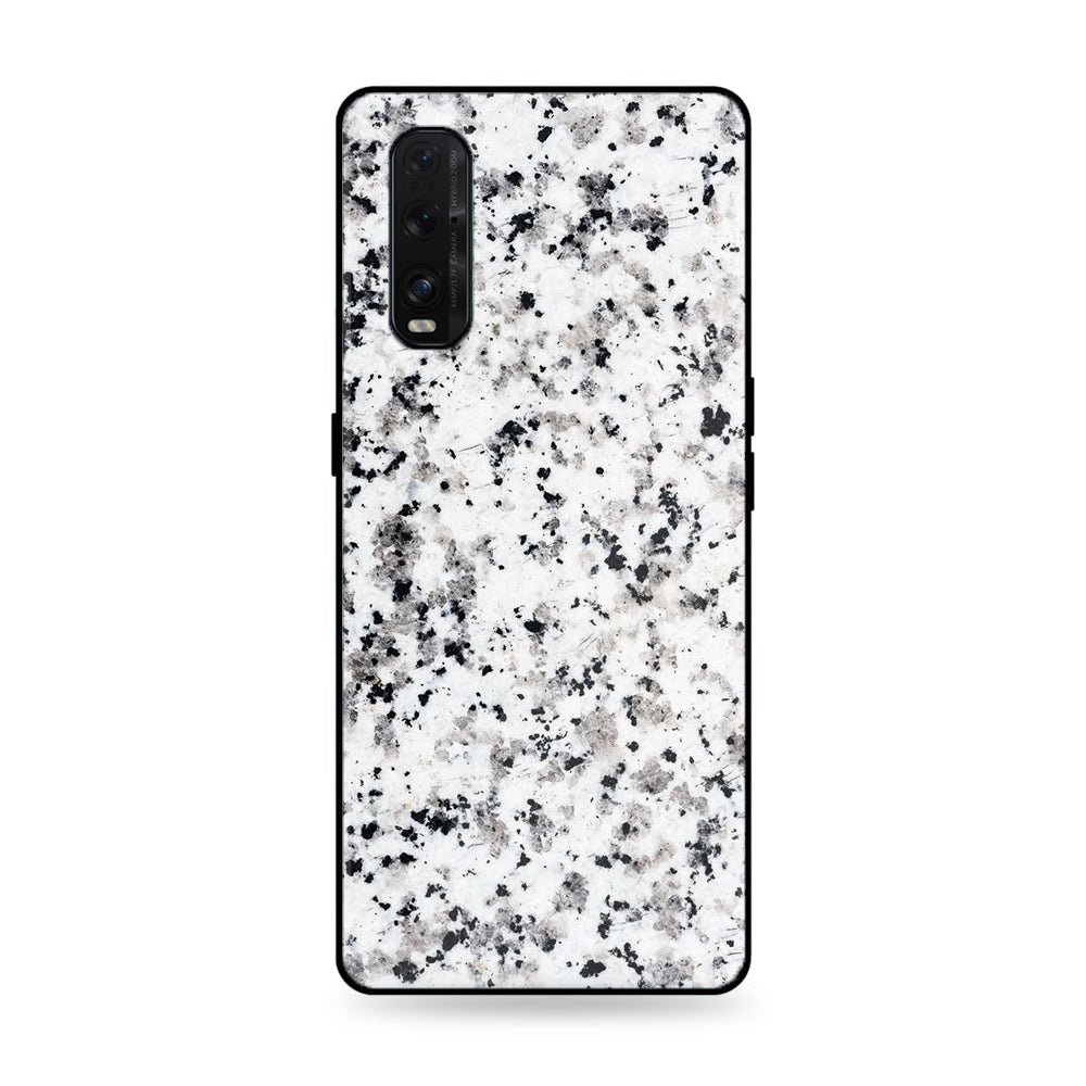 Oppo Find X2 -White Marble Series - Premium Printed Glass soft Bumper shock Proof Case