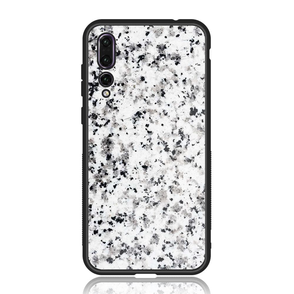 Huawei P20 Pro - White Marble Series - Premium Printed Glass soft Bumper shock Proof Case