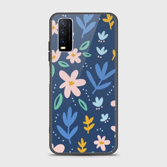 Vivo Y20s Colorful Flowers Glass Customized Case