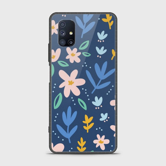 Samsung Galaxy M51 Colorful Flowers Glass Case