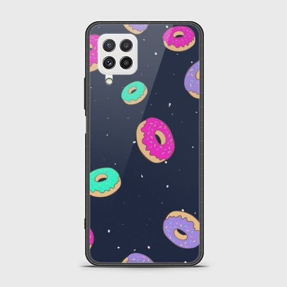 Samsung Galaxy M22 Colorful Donuts Glass Case