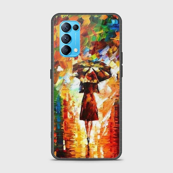 Oppo Find X3 Lite Girl with Umbrella Glass Customized Case