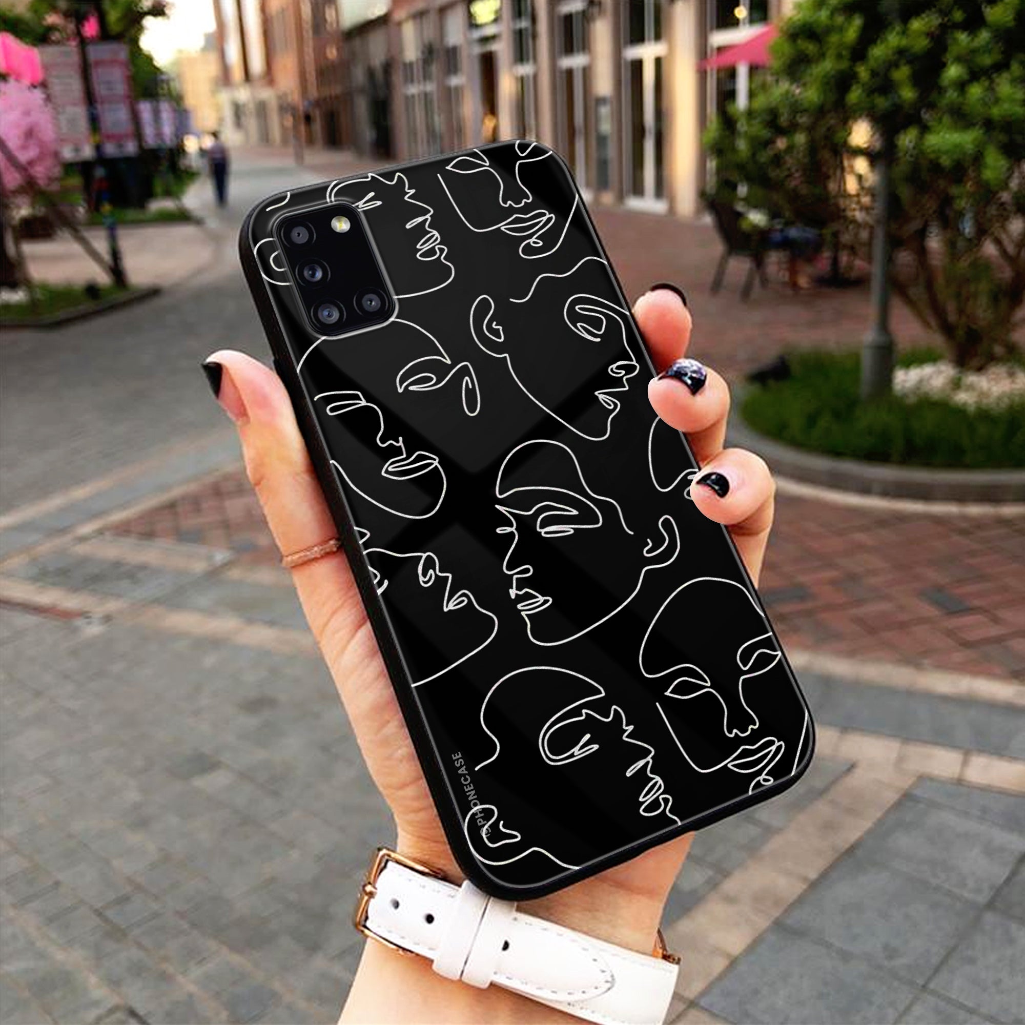 Girls Line Art  - HQ Ultra Shine Premium Glass Phone Case All Models