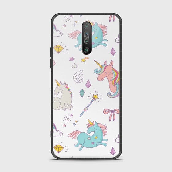 Xiaomi Pocophone X2 Neon Rainbow Unicorn Glass Case
