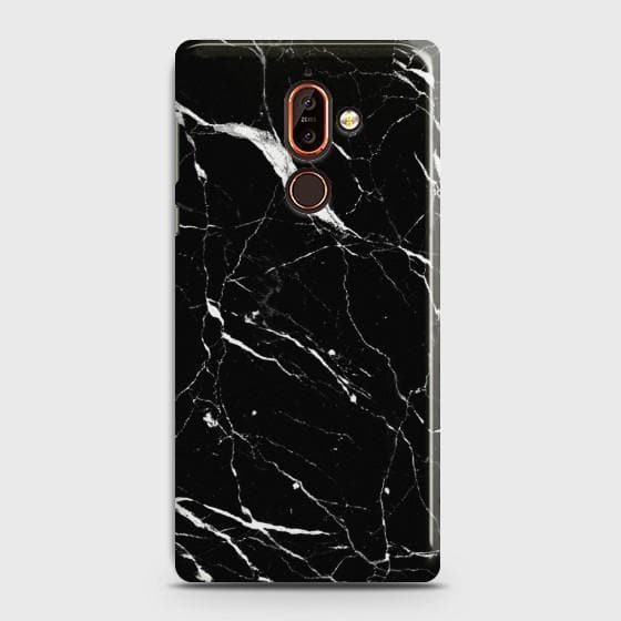 Nokia 7 Plus Trendy Black Marble Case