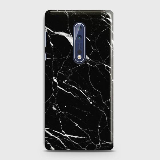 Nokia 8 Trendy Black Marble Case