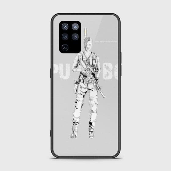 Oppo A94 PUBG Lady Warrior Glass Customized Case