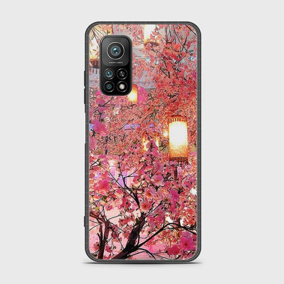 Xiaomi Mi 10T Pro Pink blossoms Lanterns Glass Case