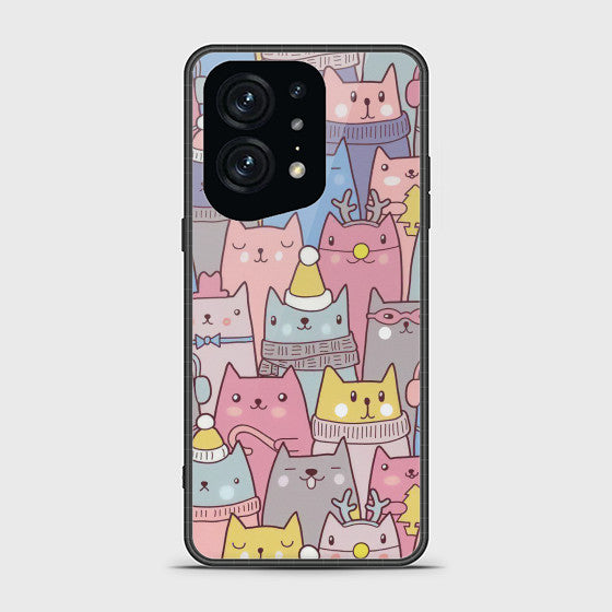 Oppo Find X5 Pro Trendy Cat Glass Case