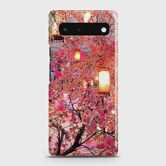 Google Pixel 6 Pink blossoms Lanterns Case