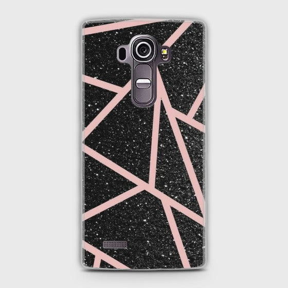 LG G4 Black Sparkle Glitter With RoseGold Lines Case