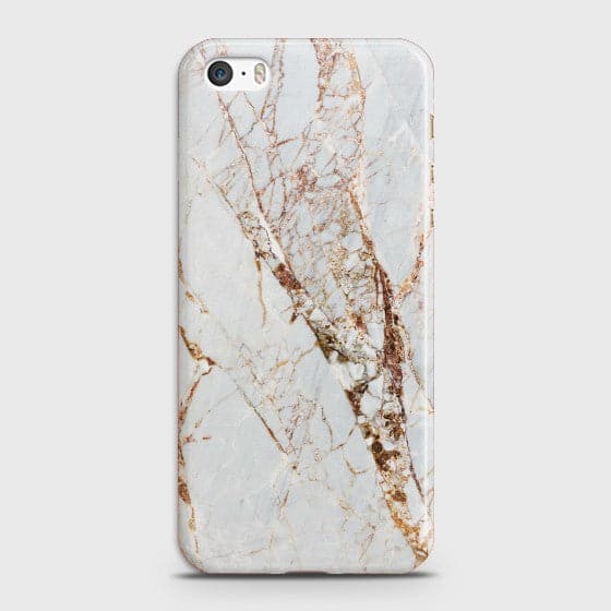 IPHONE 5/5C/5S White & Gold Marble Case