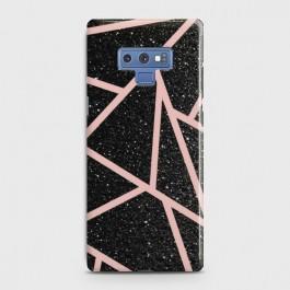 SAMSUNG GALAXY NOTE 9 Black Sparkle Glitter With RoseGold Lines Case