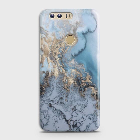 HUAWEI HONOR 8 Golden Blue Marble Case