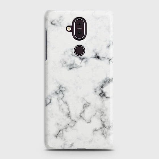 Nokia 8.1 White Liquid Marble Case