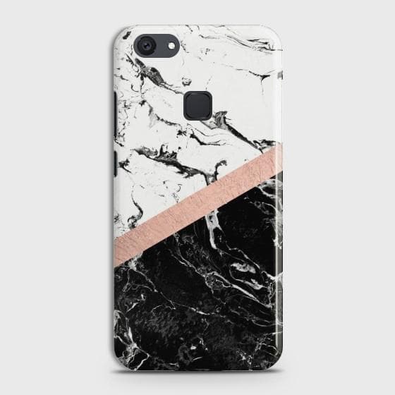 VIVO Y81 Black & White Marble With Chic RoseGold Case