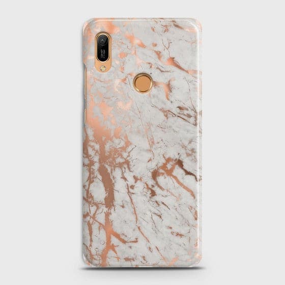 HUAWEI Y6 PRO 2019 Chic Rose Gold Chrome Style Print Case