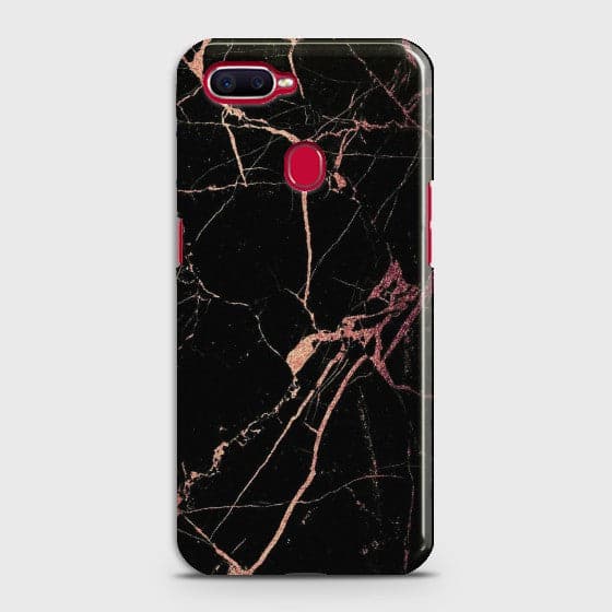 OPPO A5s Black Rose Gold Marble Case