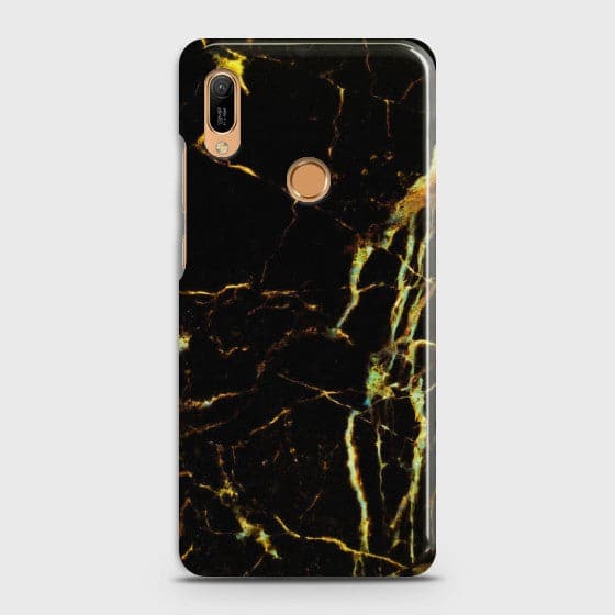 HUAWEI HONOR 8A PRO Black Gold Veins Marble Case