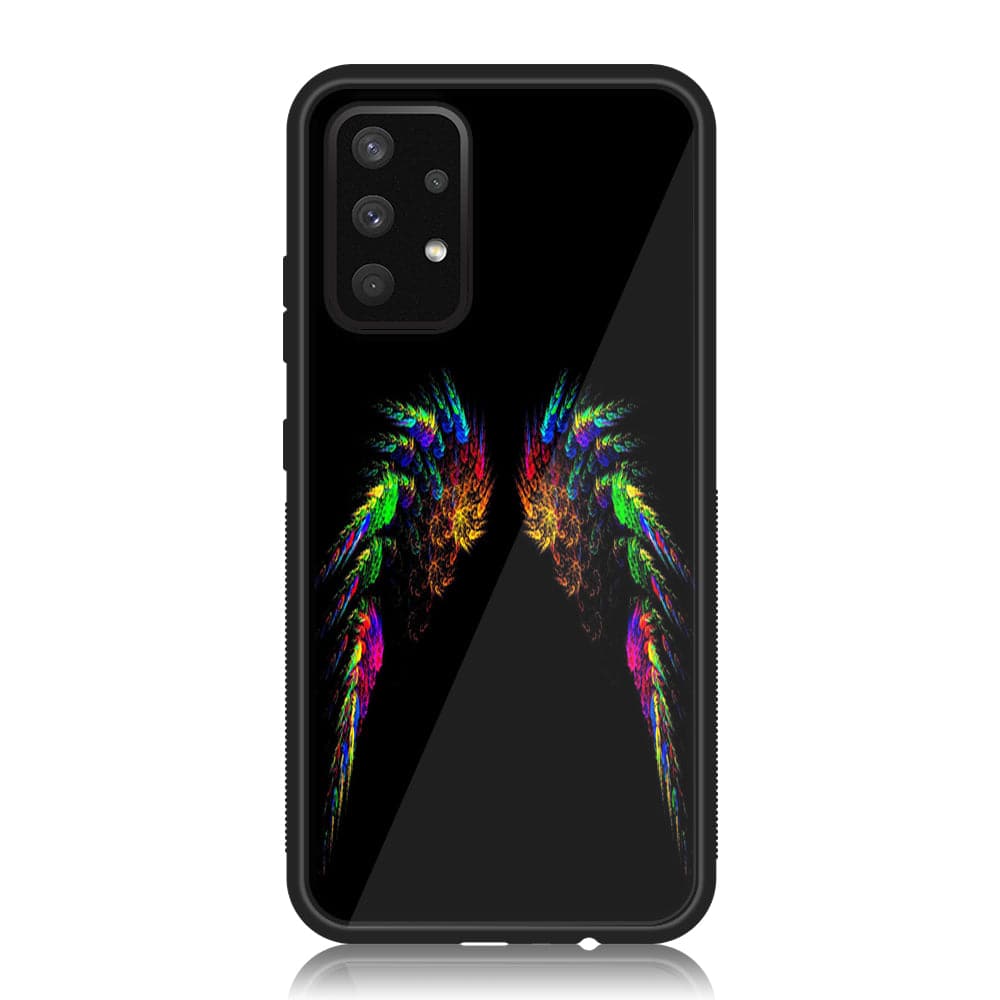 Galaxy A32 - Angel Wing Series - Premium Printed Glass soft Bumper shock Proof Case