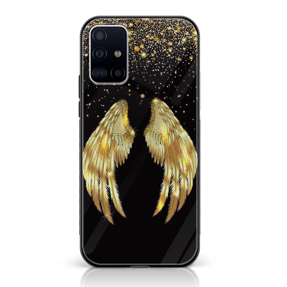 Samsung Galaxy A71 - Angel Wing Series - Premium Printed Glass soft Bumper shock Proof Case
