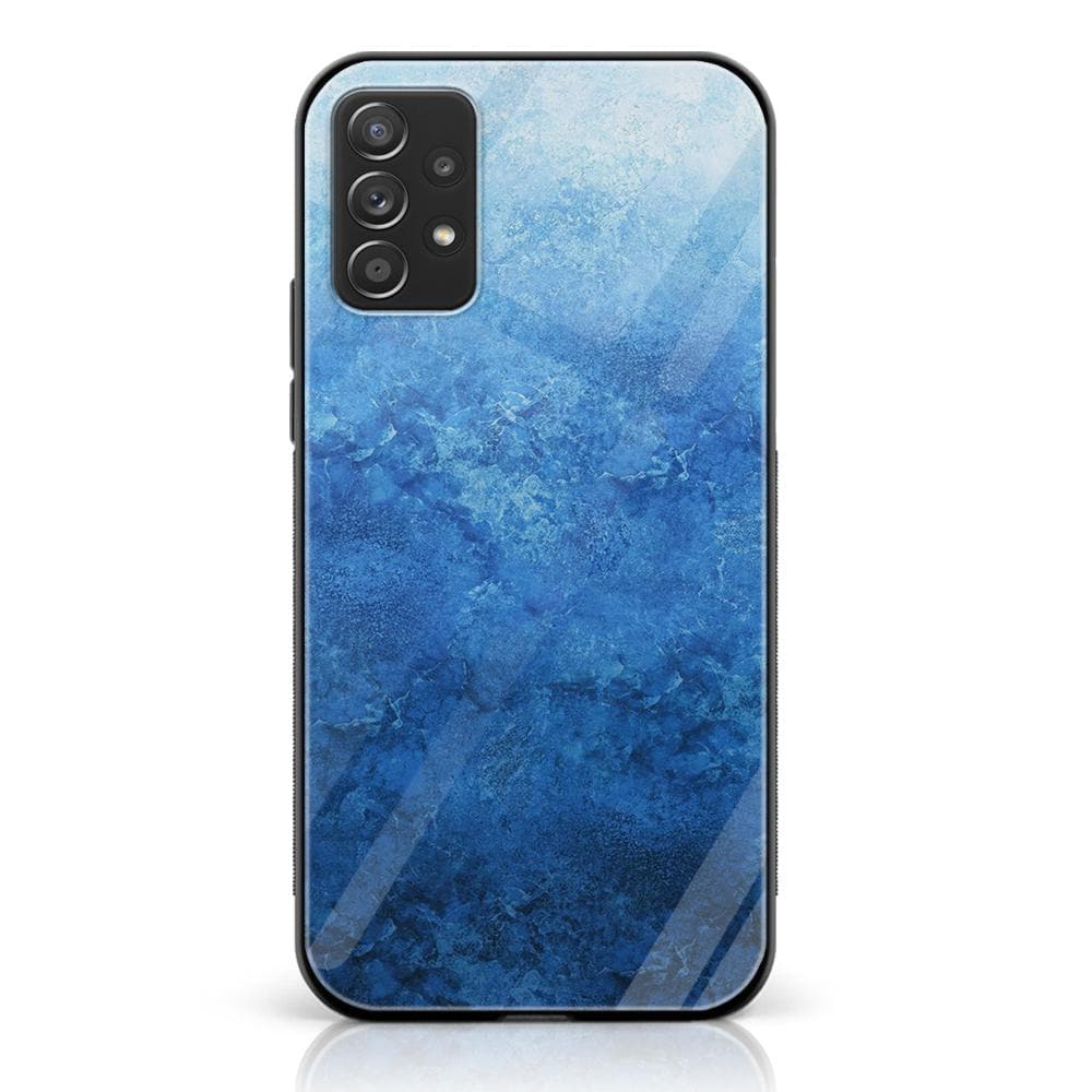 Galaxy A52s - Blue Marble Series - Premium Printed Glass soft Bumper shock Proof Case