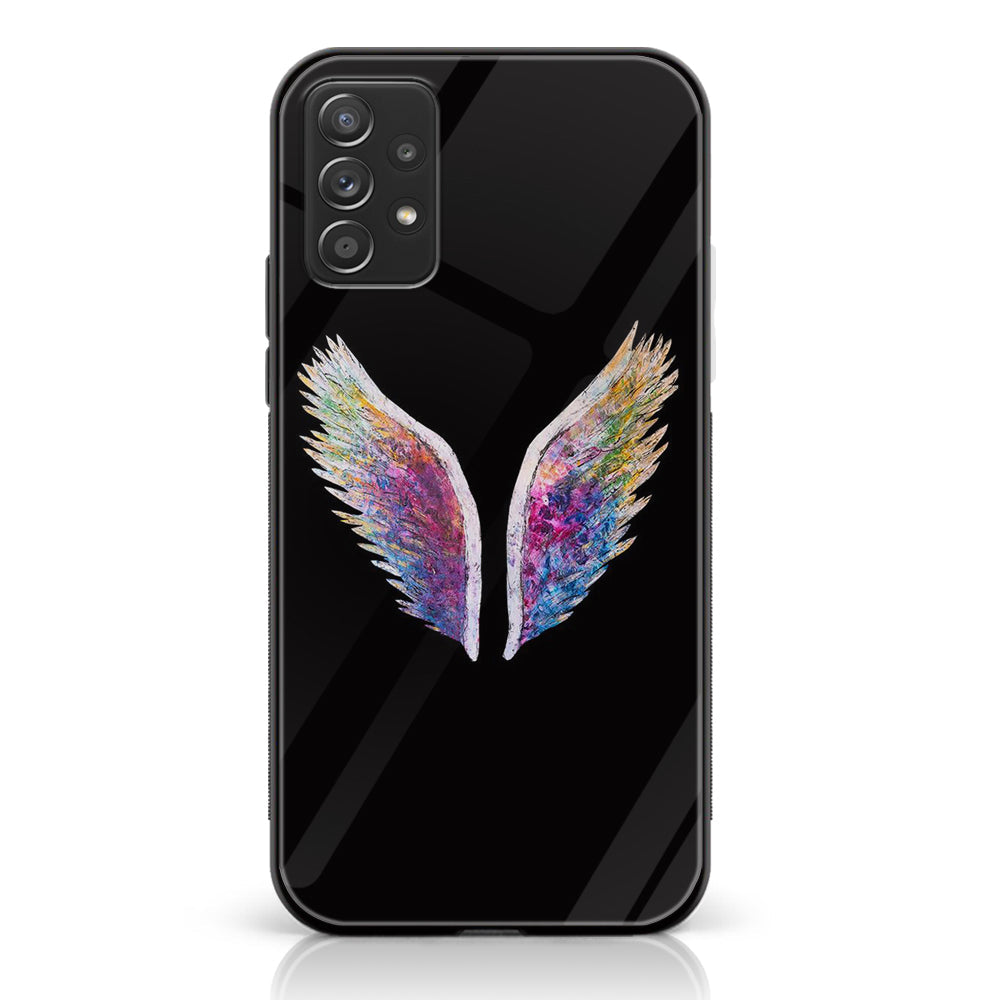 Samsung Galaxy A73 - Angel Wings Series - Premium Printed Glass soft Bumper shock Proof Case