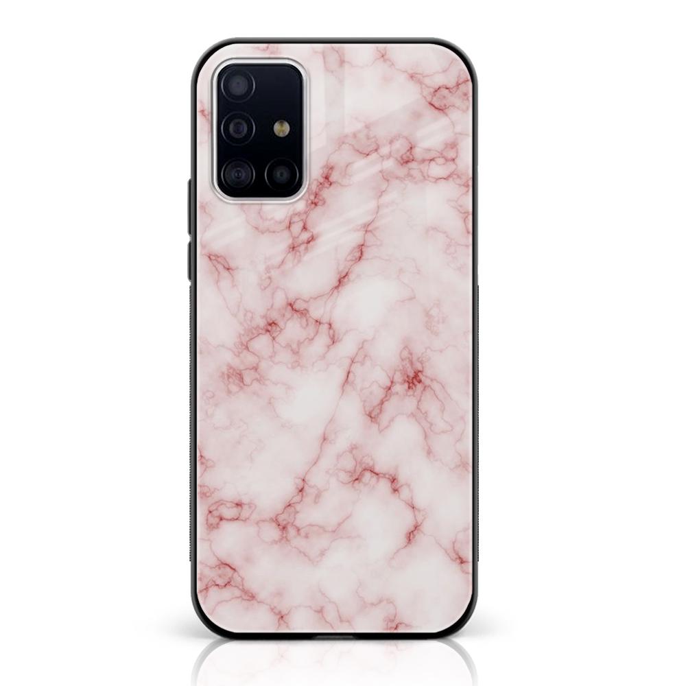 Samsung Galaxy A51 - Pink Marble Series - Premium Printed Glass soft Bumper shock Proof Case