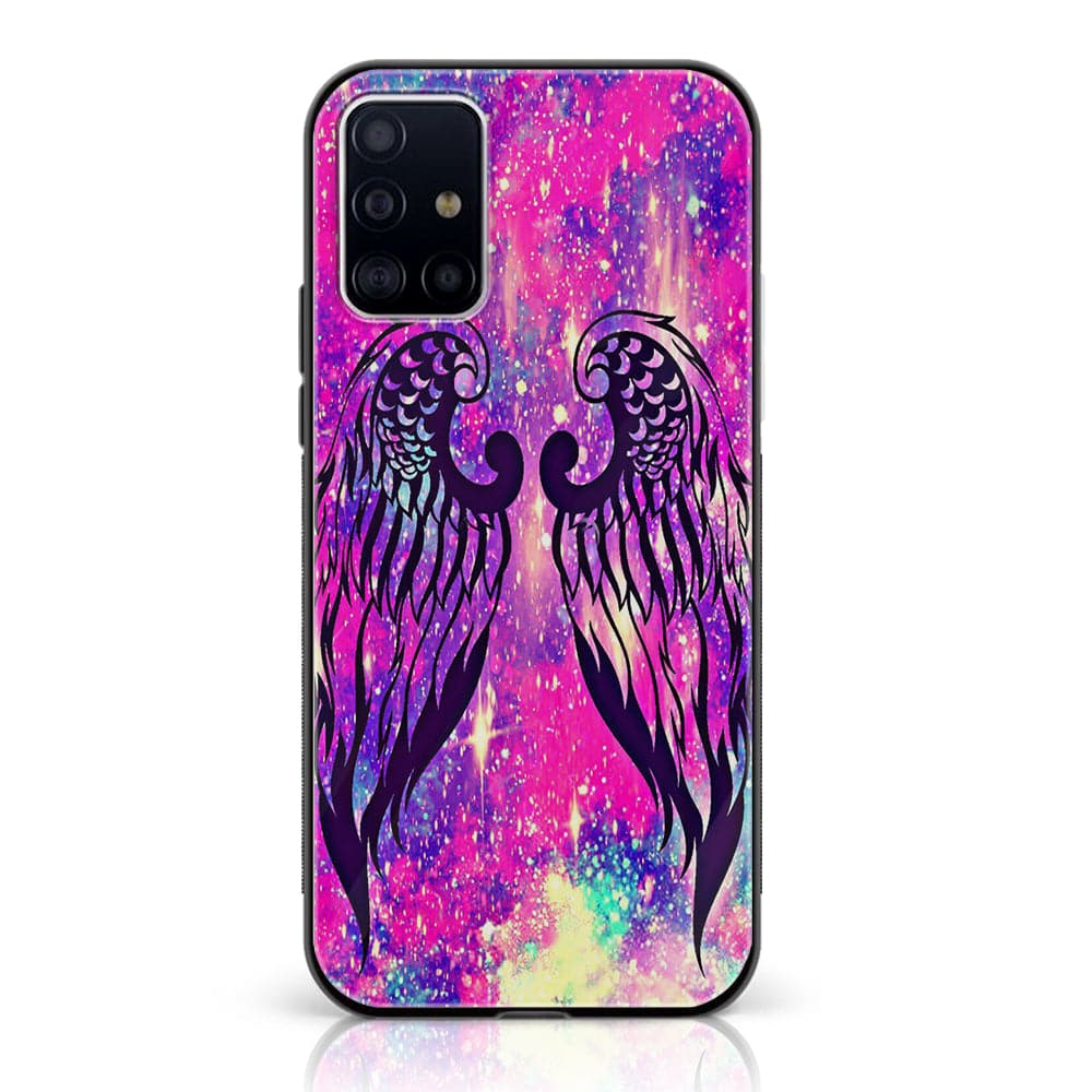 Samsung Galaxy A51 - Angel Wing Series - Premium Printed Glass soft Bumper shock Proof Case