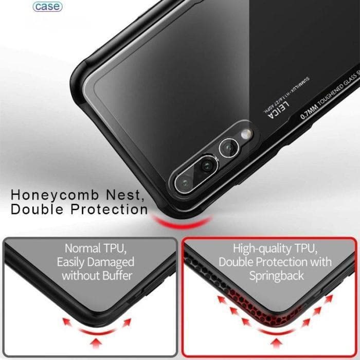 Huawei Hybrid Glass Back Shock Proof Case - Phonecase.PK