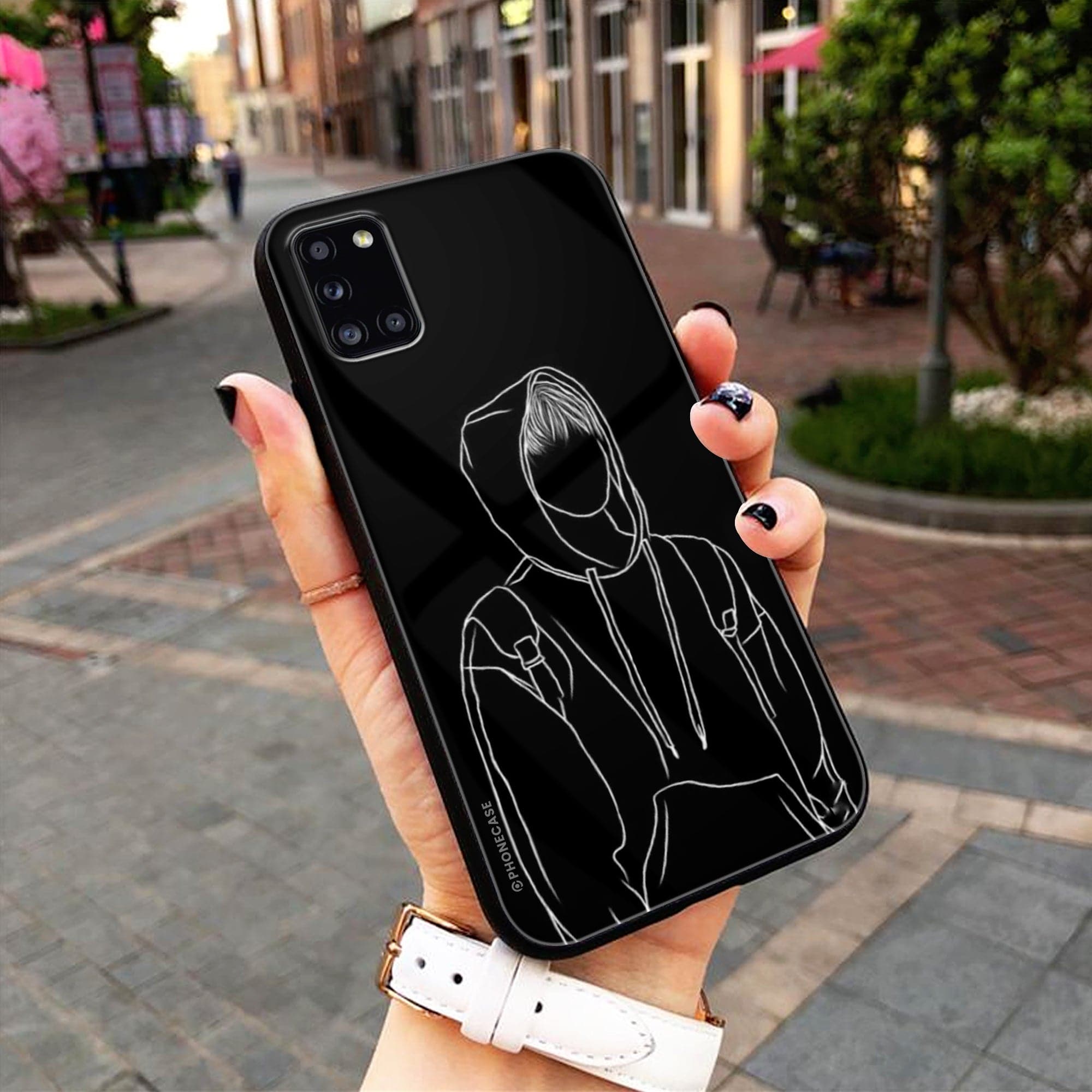 Boy Line Art Series   - HQ Ultra Shine Premium Glass Phone Case All Models