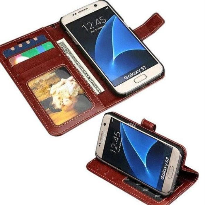 Samsung Galaxy Leather Flip Case S6Edge / Brown