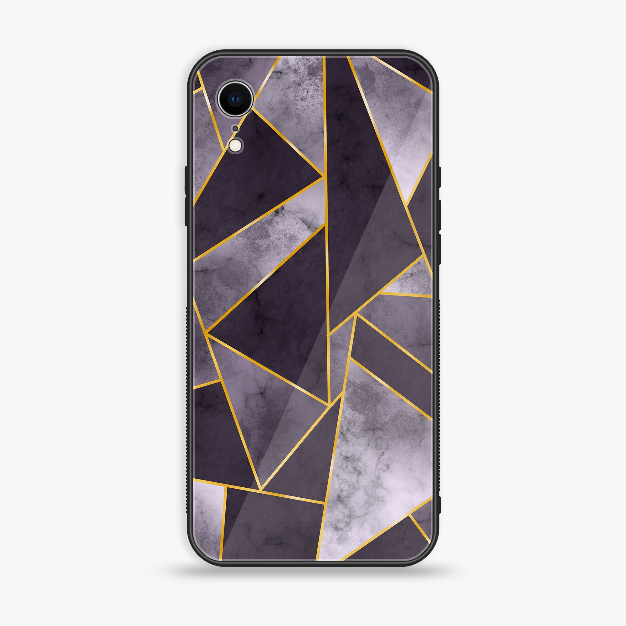 iPhone XR - Geometric Marble Series - Premium Printed Glass soft Bumper shock Proof Case