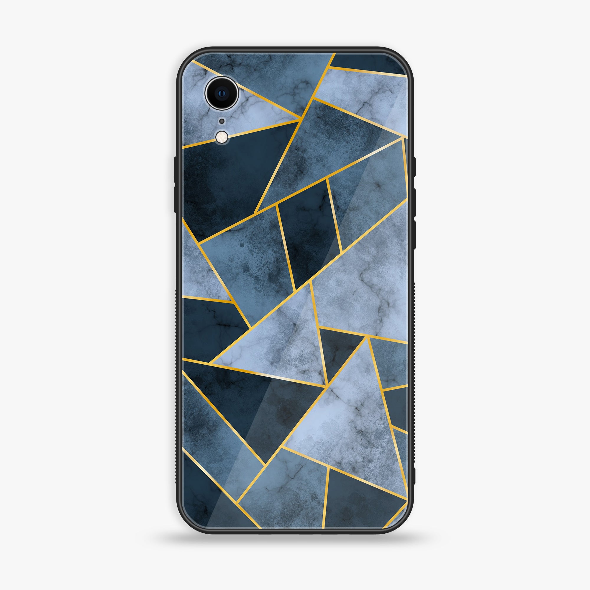 iPhone XR - Geometric Marble Series - Premium Printed Glass soft Bumper shock Proof Case