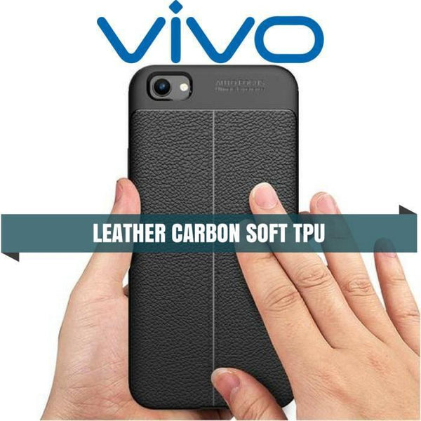 Vivo Leather Carbon Protective Tpu Soft Case