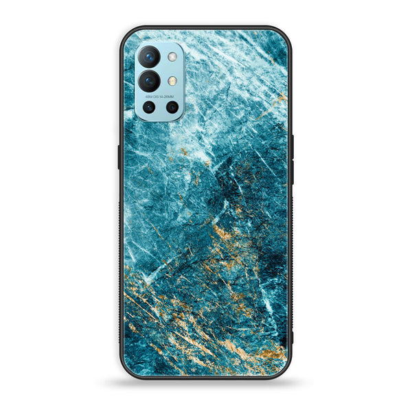 OnePlus 9R - Blue Marble Design 10 - Premium Metal Printed soft Bumper Shock Proof Case CS-14062