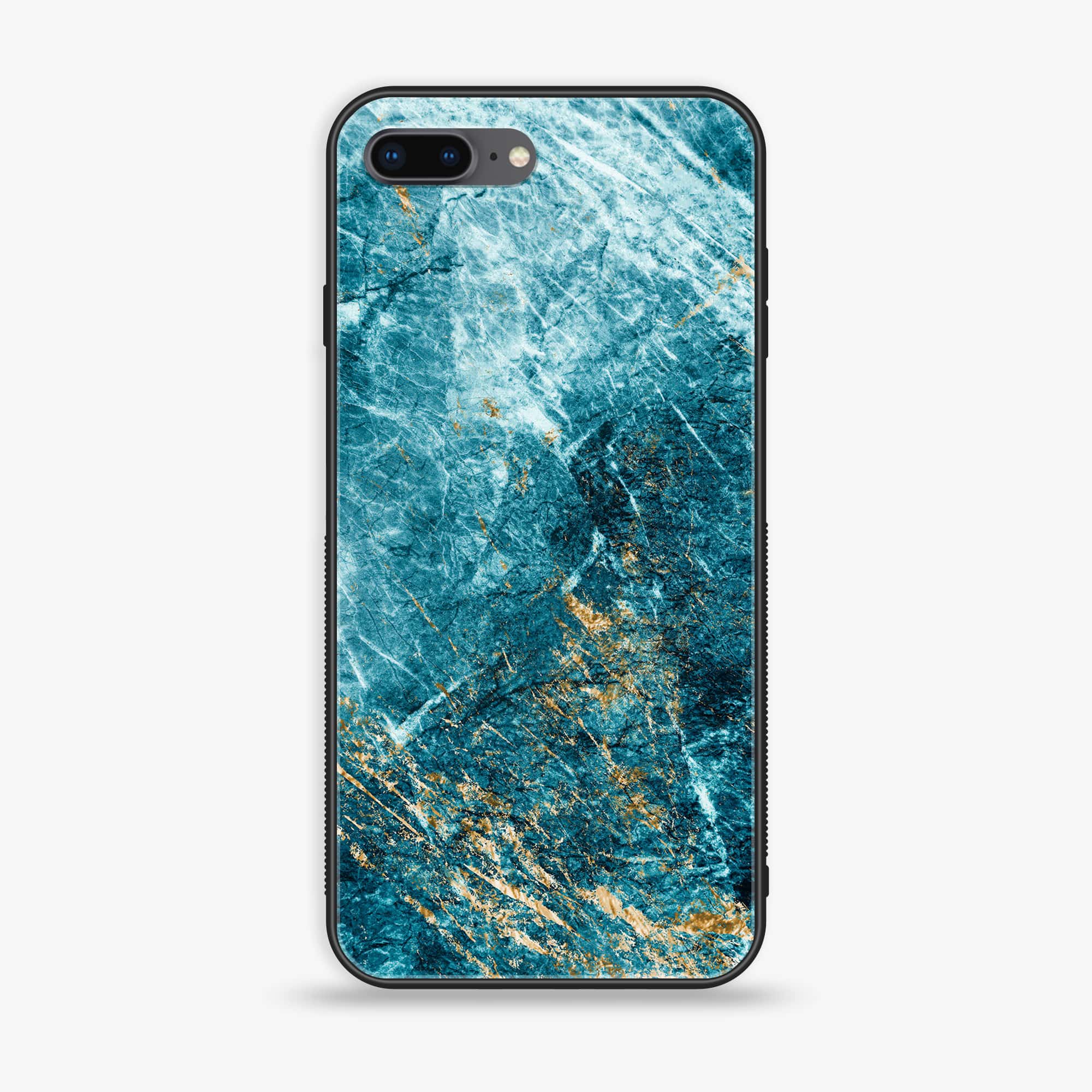 iPhone 8 Plus - Blue Marble Series V 2.0 - Premium Printed Glass soft Bumper shock Proof Case