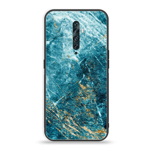 OPPO Reno 2f - Blue Marble Series V 2.0  Design 10 - Premium Printed Glass soft Bumper shock Proof Case CS-21504