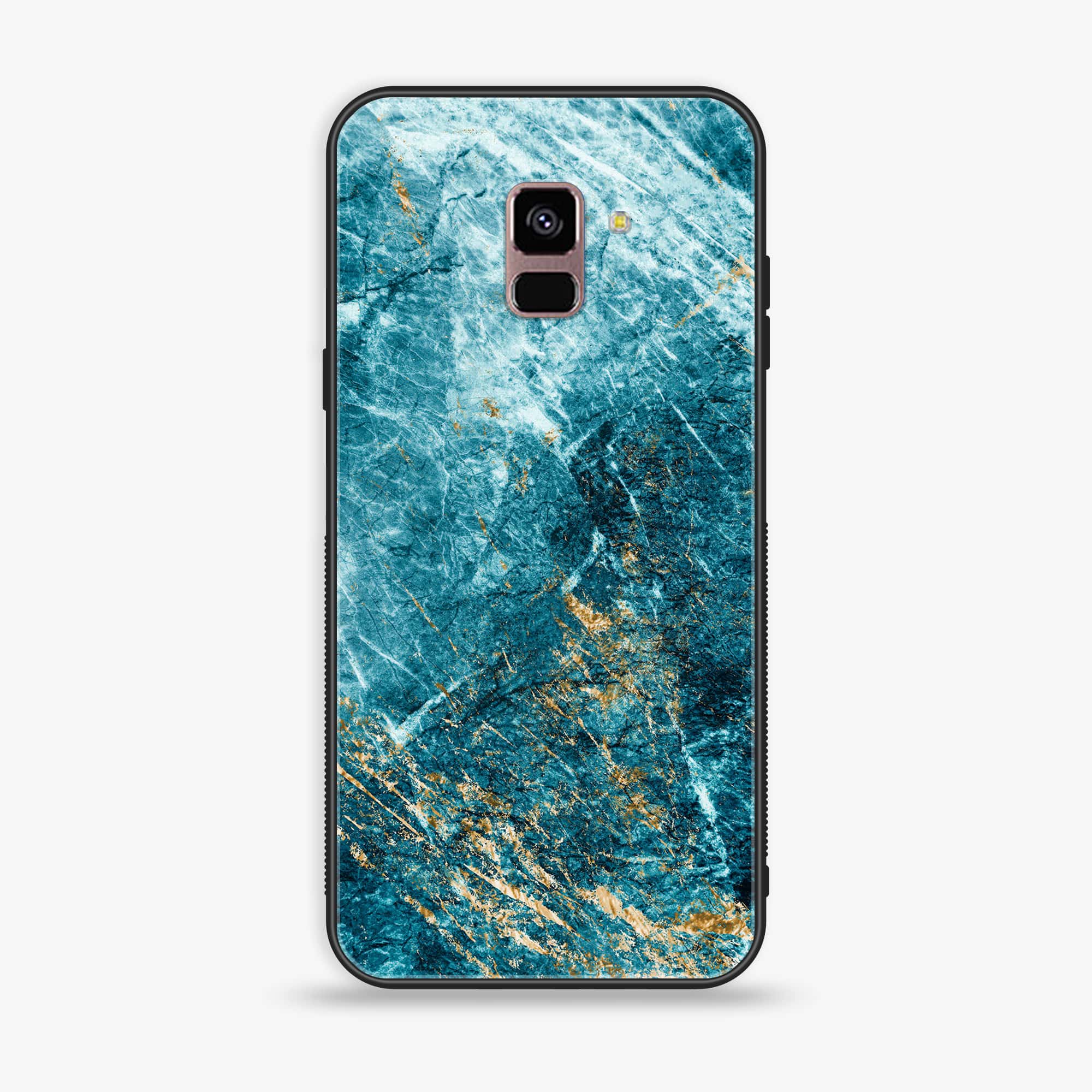 Samsung Galaxy A8+ (2018) - Blue Marble Series V 2.0 - Premium Printed Glass soft Bumper shock Proof Case