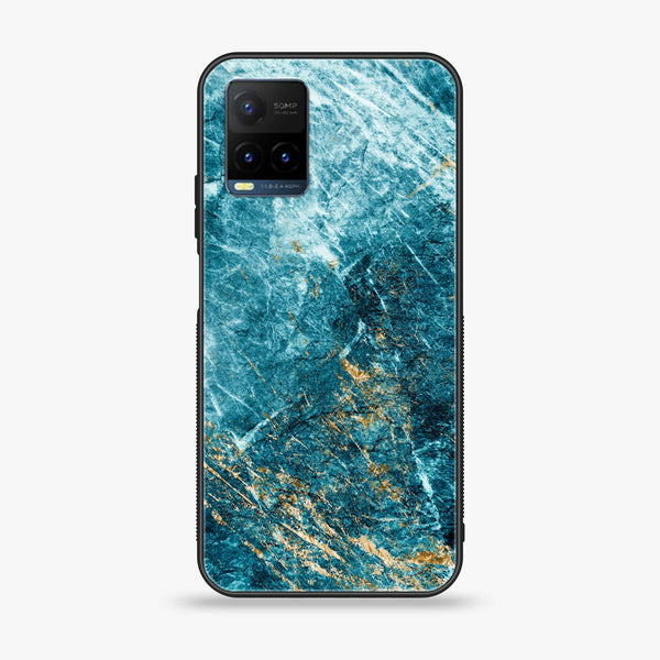 Vivo Y21 4G/ Y33s/ Y21s/ Y21A/ Y21T/Y33T  - Blue Marble 2.0 Design 10  - Premium Printed Glass soft Bumper shock Proof Case  CS-36622