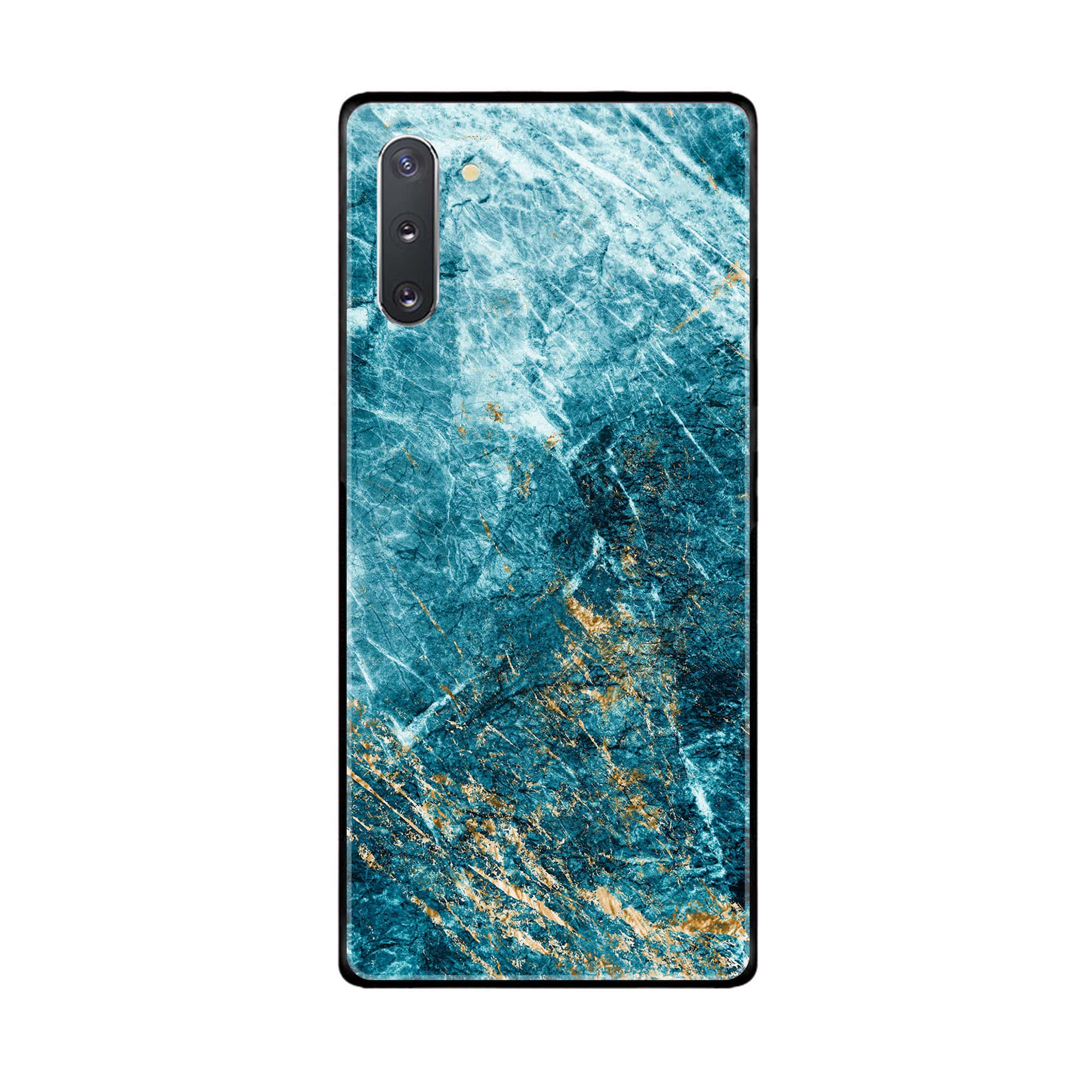 Samsung Galaxy Note 10 Blue Marble Series V 2.0 Series Premium Printed Glass soft Bumper shock Proof Case