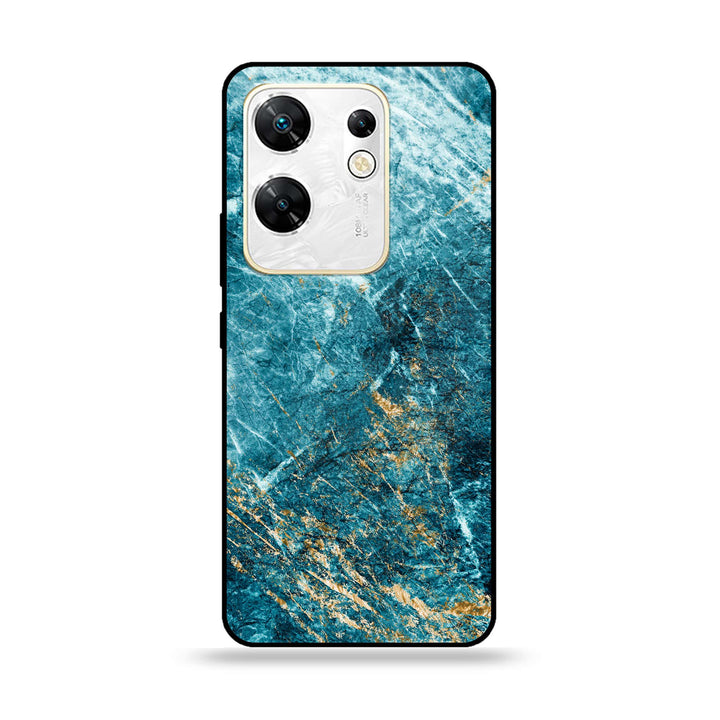 Infinix Zero 30 4G - Blue Marble Design 10 V 2.0 - Premium Metal Printed soft Bumper shock Proof Case CS-47327