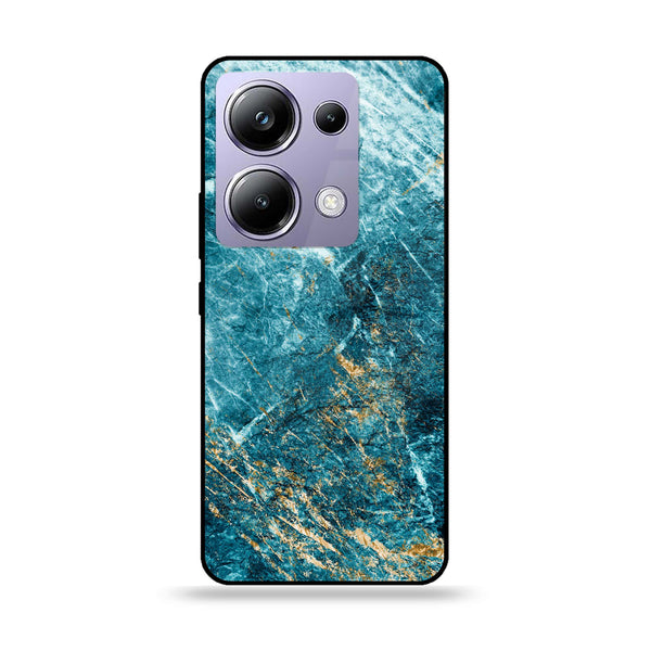 POCO M6 Pro - Blue Marble Series V 2.0 - Premium Printed Glass soft Bumper shock Proof Case