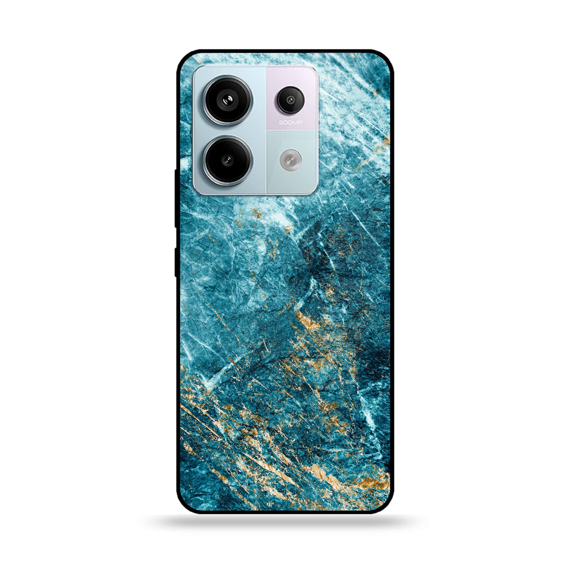 Redmi Note 13 - Blue Marble Series V 2.0 - Premium Metal Printed soft Bumper shock Proof Case