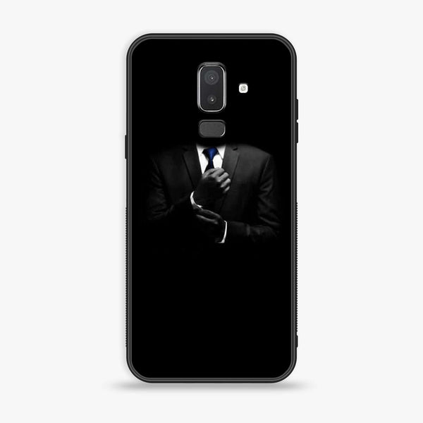 Samsung Galaxy J8 2018 - Black Art Series - Premium Printed Glass soft Bumper shock Proof Case