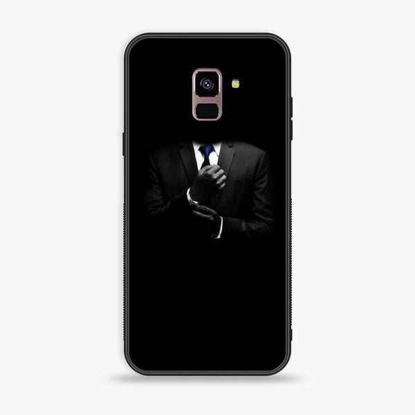 Samsung Galaxy A8+ (2018) - Black Art Series - Premium Printed Glass soft Bumper shock Proof Case