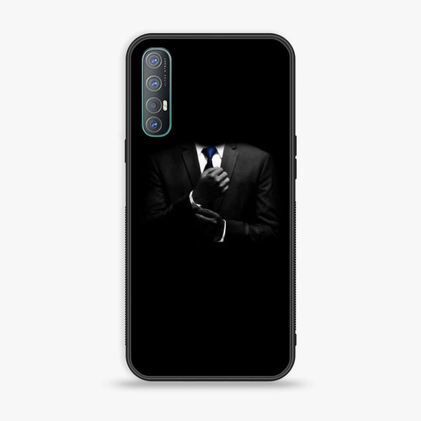 Oppo Reno 3 Pro - Black Art Design 1 - Premium Printed Glass soft Bumper shock Proof Case CS-17426